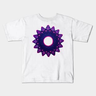 Spirograph Dark Blue Hot Pink Star Kids T-Shirt